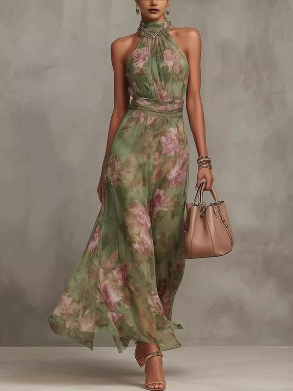 Full Size Floral Print Sleeveless Maxi Dress Plus Size