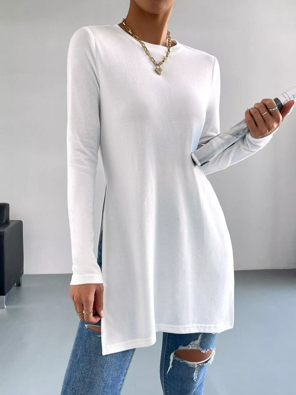 Long Sleeve Side Slit T-Shirt