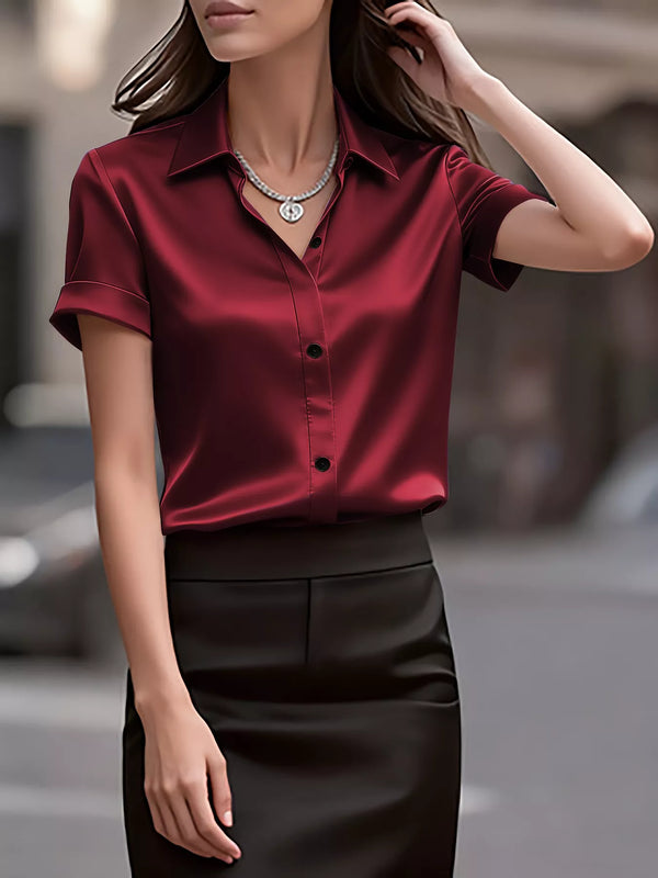 Satin Short-Sleeve Shirt